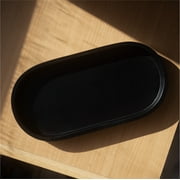 Urban Shop Black Ceramic Oval Tray, 11.8 W