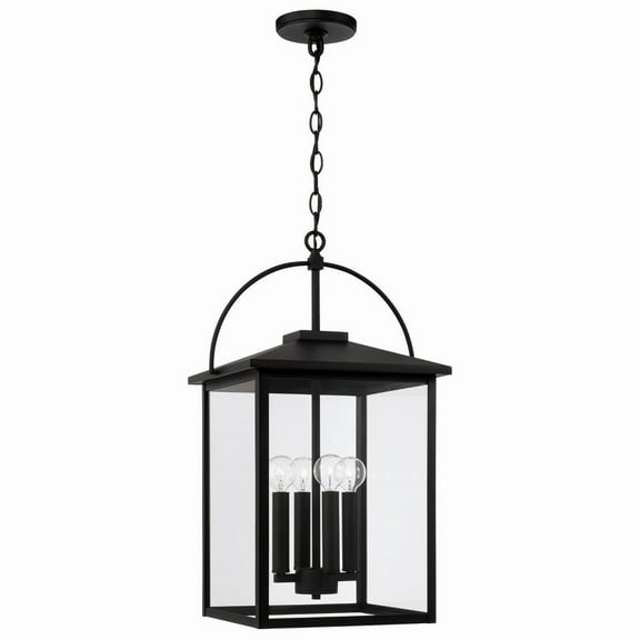 4 Light Outdoor Hanging Lantern In Farmhouse Style-23.5 Inches Tall And 13.25 Inches Wide Capital Lighting 948042Bk