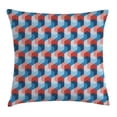 thumbnail image 1 of Fractal Decor Throw Pillow Cushion Cover, Mosaic Style Hexagonal Mirroring Geometric Shape Creative Trippy Pattern Design, Decorative Square Accent Pillow Case, 18 X 18 Inches, Blue Red, by Ambesonne, 1 of 2