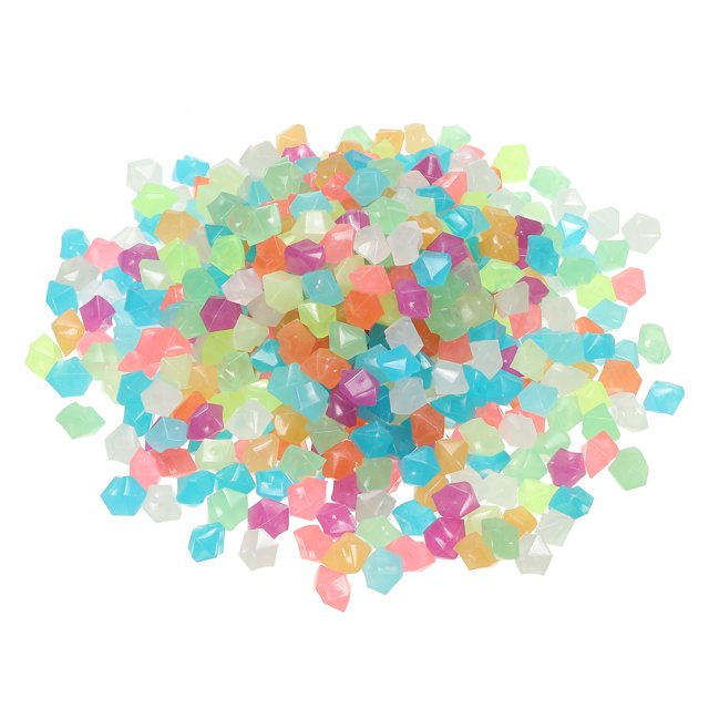 Unique Bargains 800pcs Glow Rocks 10-15mm Glow Pebbles Decoration in the Dark Luminous Stones Decor DIY Decorative Multicolored
