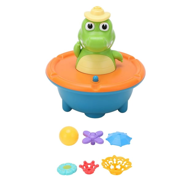 Juguete de baño para bebé, con forma de cocodrilo, 5 modos, color naranja