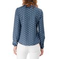 thumbnail image 3 of Allegra K Women's Ruffle Neck Long Sleeve Polka Dots Blouse Shirt, 3 of 6