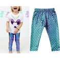 thumbnail image 2 of Jkerther Baby Girls Mermaid Fish Scale Leggings Stretchy Pencil Pants Trousers, 2 of 5