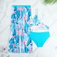 thumbnail image 2 of XIMIN Girls Swimsuit 3 Piece Bikini Bathing Suit Tropical Floral Swimwear with Cover Up Pants 8 11Y with Swimsuit with Coverup Pants, 2 of 5