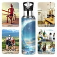 thumbnail image 7 of Yayeee 33oz Insulated Water Bottle Double Wall Stainless Steel with Flip Straw Lid, Floral Moon, 7 of 7