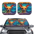 thumbnail image 2 of Fotbe Colorful Textured Chihuahua Juego de 2 Piezas de Parasoles para Parabrisas | Bloqueador Solar para Auto | Accesorios Plegables para Protección Solar Interior-Medium, 2 of 6