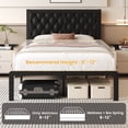 thumbnail image 5 of Lifezone Upholstered Bed Frame with Headboard, Full, Metal Support, No Box Spring Needed, Black, 5 of 8