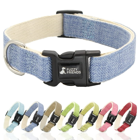 Fuzzy Friends Collier en Chanvre Bleu Foncé. Collier Hypoallergénique Idéal pour Peau Sensible Ou Allergique. 5 Tailles: Très Petit, Moyen, Grand Ou Très Grand Races Sans Colorants Ni Produits Chimiques Agressifs