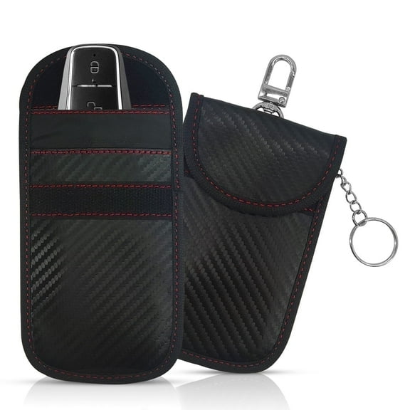 Faraday Bag for Key Fob, Signal Blocking Faraday Cage, Double-Layers of Shielding Carbon RFID Key Fob Protector Case 2Pack