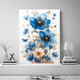 thumbnail image 2 of Mudket Framed,Floral Canvas Wall Art,Ready to Hang,Blue Wild Flowers Autumn Leaves Canvas Print,Farmhouse Botanical Wall Decor,for Bedroom Kitchen Office Decor - 12"L x 8"W, 2 of 10