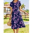 thumbnail image 5 of Zeagoo Floral Casual Dresses Modest Tshirt Dress Aline Midi Dress Floral Boho Sundress with Pockets Cotton Ladies Summer Dress Travel Dress Holiday Dresses, 5 of 6