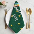 thumbnail image 2 of St. Patrick's Day Cloth Napkins, Green Shamrock Rainbow Gold Coin Simple Washable and Reusable Dinner Napkins Set of 4, Table Napkin for Kitchen Party Birthday Wedding Hotel Housewarming 20"x20", 2 of 9