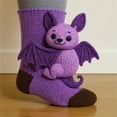 thumbnail image 2 of 3D Knit Koala Socks for Unisex, Cute Hand Crochet Knit Sock, Winter Warm Floor Sock, 2 of 8