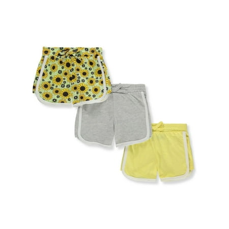 

Pink Velvet Girls 3-Pack Dolphin Hem Shorts - yellow multi 4t (Toddler)