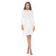 thumbnail image 2 of Women's Long Sleeve Midi Cocktail Dress, Round Neck, Sexy, for Formal, Wedding Guest, Party(Off White 3X Plus Size), 2 of 6