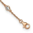 thumbnail image 5 of Sterling Silver Rose Gold Plated Fancy Cubic Zirconia Station Necklace, 5 of 7