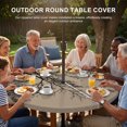 thumbnail image 3 of Round Outdoor Tablecloth with Umbrella Hole and Zipper, Brown Black Branches Tablecloth with Elastic Waterproof, Botanical Dead Tree Birds Patio Table Covers for 31" - 35" Picnic Pool Tables, 3 of 9