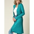 thumbnail image 2 of Made by Johnny Women's Solid Long Sleeve Open Front Long Cardigan M JADE, 2 of 6