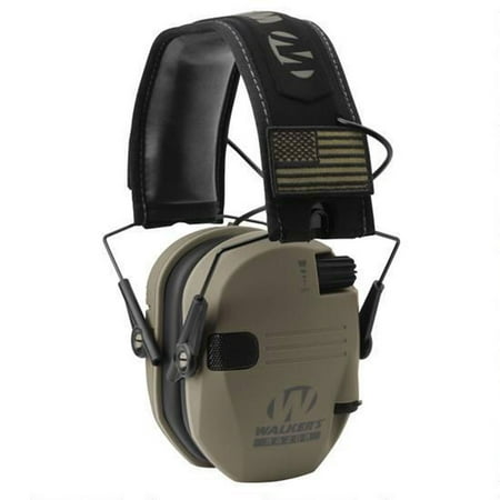UPC: 0888151014325 | Walkers Razor Slim Shooter Electronic Folding Protection Muffs  Tan Patriot