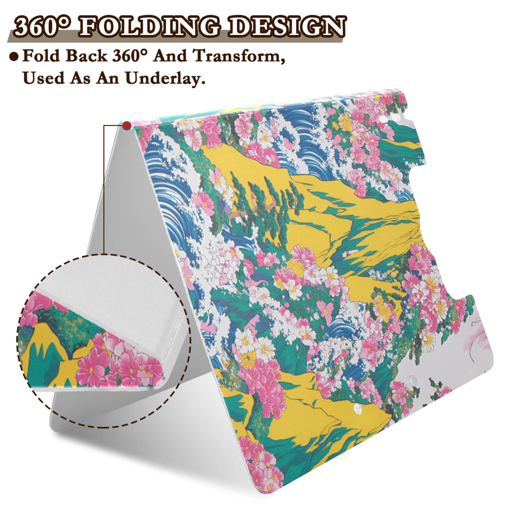FORMRS A4 Clipboard Folder with Pen Holder Horizontal Foldable School Office Binder, Green Mountains