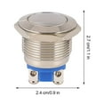 thumbnail image 2 of GOOHOCHY Interruptor de botón pulsador de metal de acero inoxidable momentáneo a prueba de agua de 2 piezas de 19 mm (plateado), 2 of 8