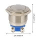 thumbnail image 2 of GOOHOCHY Interruptor de botón pulsador de metal de acero inoxidable momentáneo a prueba de agua de 2 piezas de 19 mm (plateado), 2 of 8