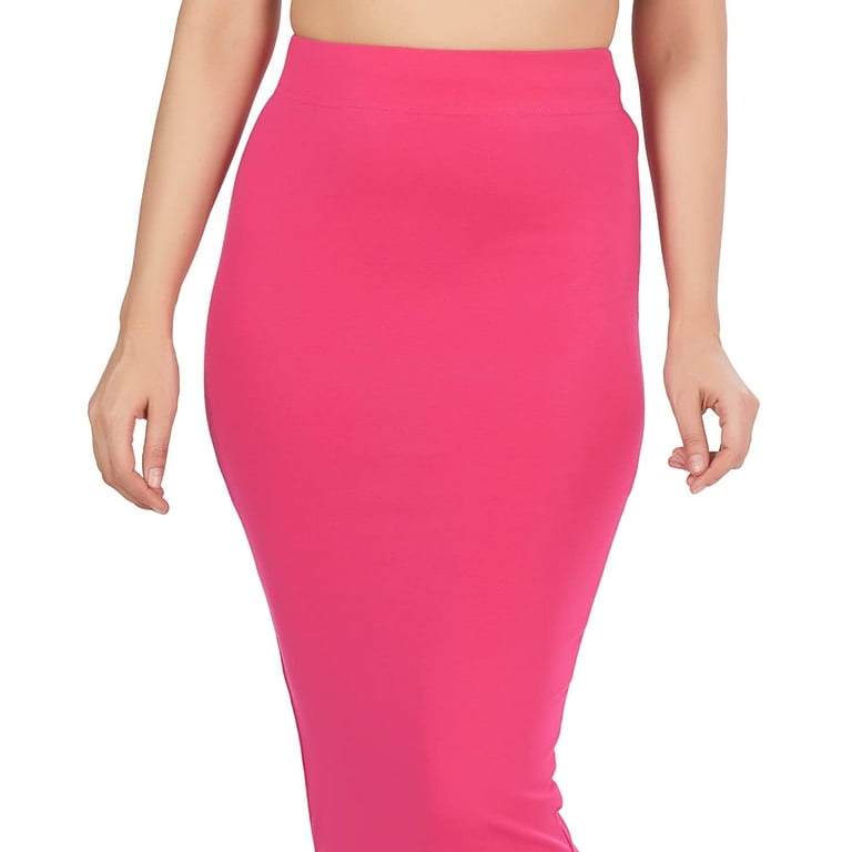 SAI DECORATIVE Women's Lycra Pure Cotton Stretchable Saree Shape wear  Petticoat Color:- Pink & Size:-S