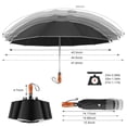 thumbnail image 4 of Lejorain Large Reverse Umbrella -50 Inch Windproof Folding Inverted Umbrella - Upside Down With Safety Reflective Strip, 4 of 4