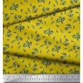 thumbnail image 2 of Soimoi Yellow Georgette Viscose Fabric Leaves & Tulip Floral Fabric Prints By Yard 42 Inch Wide, 2 of 3
