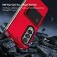 thumbnail image 4 of Nalacover for Samsung Galaxy Z Fold 4 5G, Folding of Three-Dimensional Support Kickstand Hard PC Back Shockproof Bumper Protective Luxury Silicone Phone Cover For Samsung Galaxy Z Fold 4 5G, Red, 4 of 14