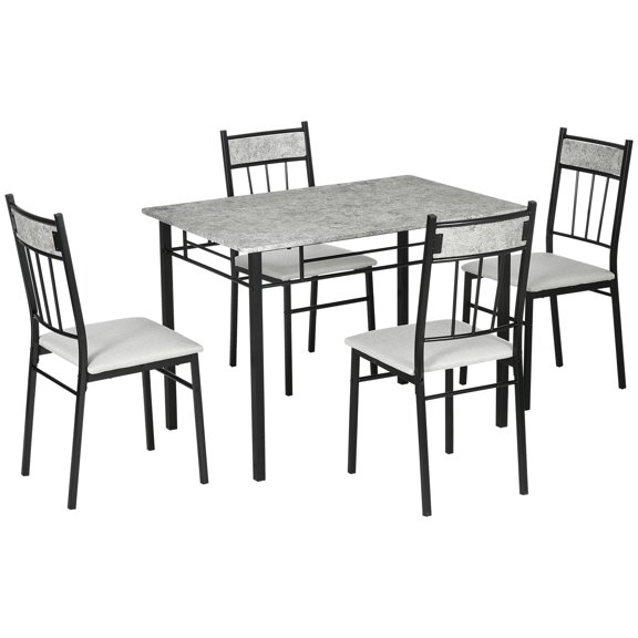 HOMCOM Ensemble de Table et Chaises de Cuisine Ensemble de Salle à Manger Moderne Ensemble de 5
