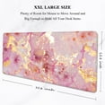 thumbnail image 2 of Large Gaming Mouse Pad, XXL Desk Pad, 35.4 x 15.7 Inch, Non-slip Rubber Base, Stitched Edges, Superior Surface, Waterproof Keyboard Mat, Large Mousepad for Gamer, Office & Home, Pink Gold Marble, 2 of 6