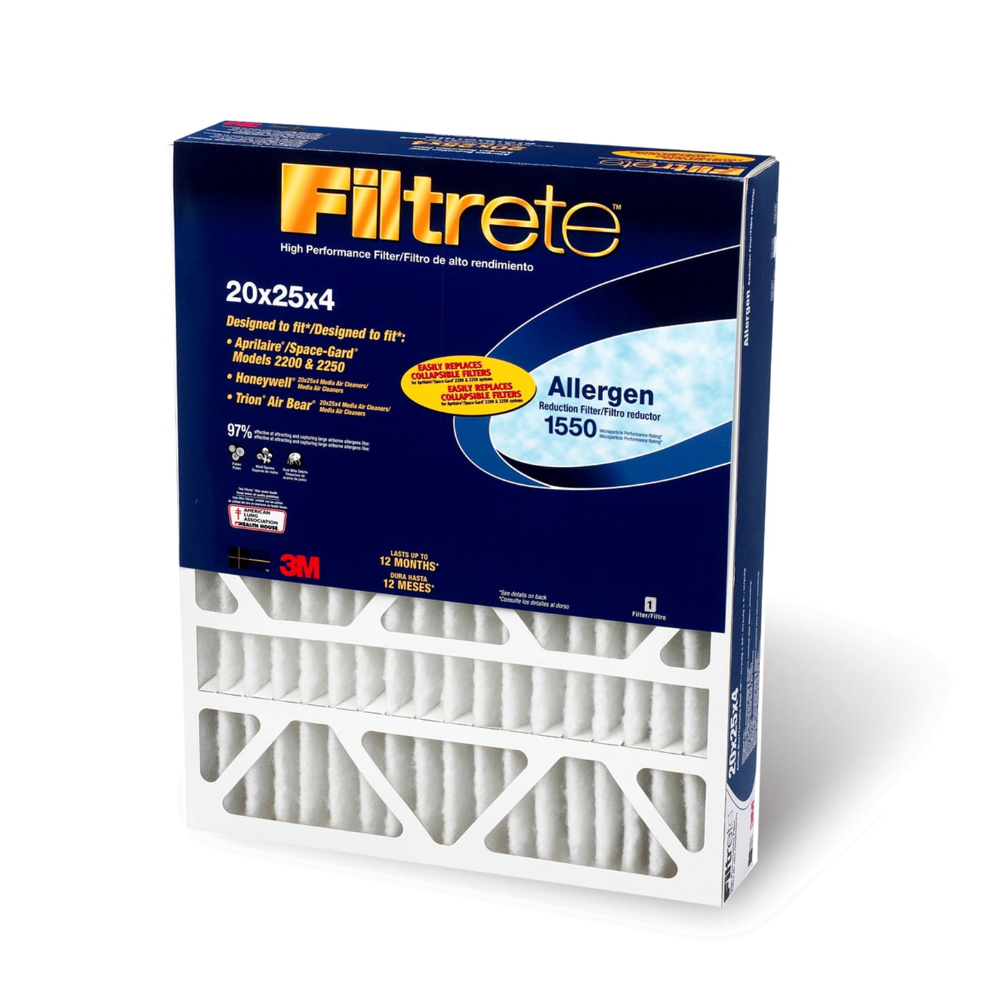 3M Filtrete 20x25x4 Allergen Reduction Air Filter Walmart 