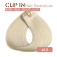 thumbnail image 2 of Extensiones de pelo con clip Craineld, 22 cm, color rubio platino, 80 g, 2 of 9