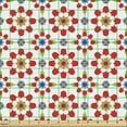 thumbnail image 2 of Ambesonne Colorful Fabric by the Yard Upholstery, Azulejo Tiles Flowers, 1 Yard, Multicolor, 2 of 5