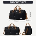 thumbnail image 4 of DAKIMOE Travel Duffle Bag for Women Large Weekender Bags Carry on Gym Duffel Bag with Wet Pocket/Shoe Compartment Waterproof Overnight Tote for Plane Hospital Sports Yoga Business Trips, Black&Brown, 4 of 10