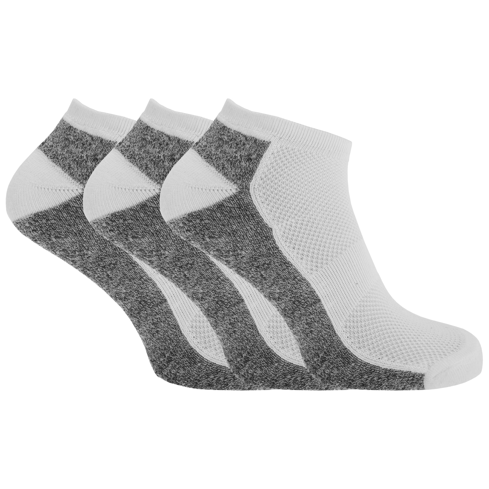 Trainer Liner Ankle Socks Mens Womens Cotton Rich Sport Black White 12 Pairs 