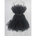 thumbnail image 4 of Coduop Women Off Shoulder Puff Princess Dress Swing Strapless Tulle Mini Dress, 4 of 6