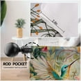 thumbnail image 2 of Vintage Floral Hummingbird Kitchen Curtain 28W X 40L Inch 2 Panel Rod Pocket William Morris Flower Retro Botanical Aesthetic Bird Leaves Small Short Cafe Tier Window Drapes Bathroom Decor, 2 of 6