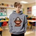 thumbnail image 2 of MAIHAN Highland Cow Hoodies For Kids Cute Cow Print Cozy Pullovers sweatshirts Casual Long Sleeve Fall Winter Sweatshirts(Grey,13-14 Years), 2 of 6