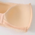 thumbnail image 5 of QHFBli Women Lace Front Closure Strapless Bras, Wireless Lift Push Up Adjust Bra, Anti-Slip Side Support All Match Wedding Bandeau Underwear Beige S, 5 of 7