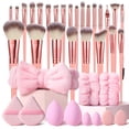 thumbnail image 1 of Juego de brochas de maquillaje HGHDBT, 36 piezas, rosa, profesional, con funda, 1 of 9