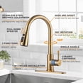 thumbnail image 3 of Kitchen Faucets, Kitchen Faucets with Pull Down Sprayer, High Arc Single Handle Stainless Steel Sink Faucets 1 Holes, Kitchen Sink Faucets for Farmhouse Camper Laundry Rv Bar, 3 of 10