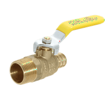 1 Pcs XFITTING Barb Crimp Pex 3/4 Inch x 3/4 Inch Male Ball Valve, Full Port, Brass, 24-1-6=1X