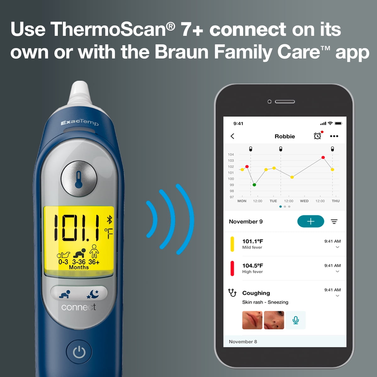 Braun ThermoScan 7+ Connect Ear Thermometer, IRT6575US