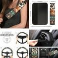 thumbnail image 4 of Jeiento Southwest Aztec 17 Pcs Car Interior Cover Set Car Front Rear Seat Cover with Floor Mats Cow Print Armrest Cover Seatbelt Pads Steering Wheel Cover Ethnic Style Coaster Keychain, 4 of 8