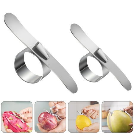

1 Set 4Pcs Stainless Steel Orange Peelers Ergonomic Ring Fruit Peelers (Silver)