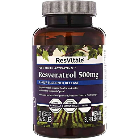 ResVitale Collagen Enhance Anti Aging Skin Care Collagen Supplement - Hydrolyzed Collagen Peptides with Hyaluronic Acid and Resveratrol - Skin Food & Joint Support Collagen Capsules, 1000mg, 60 Caps