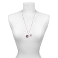 thumbnail image 3 of Delight Jewelry Silvertone Large Purple Tiger Print Peace Sign - Purple Heart Nurse Strong Zoe Necklace, 3 of 4