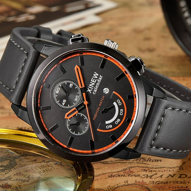 Special Discount Mens Watch Vintage Classic Mens Date Leather Strap Sport Quartz Watch Watches Men Akmoler Walmart